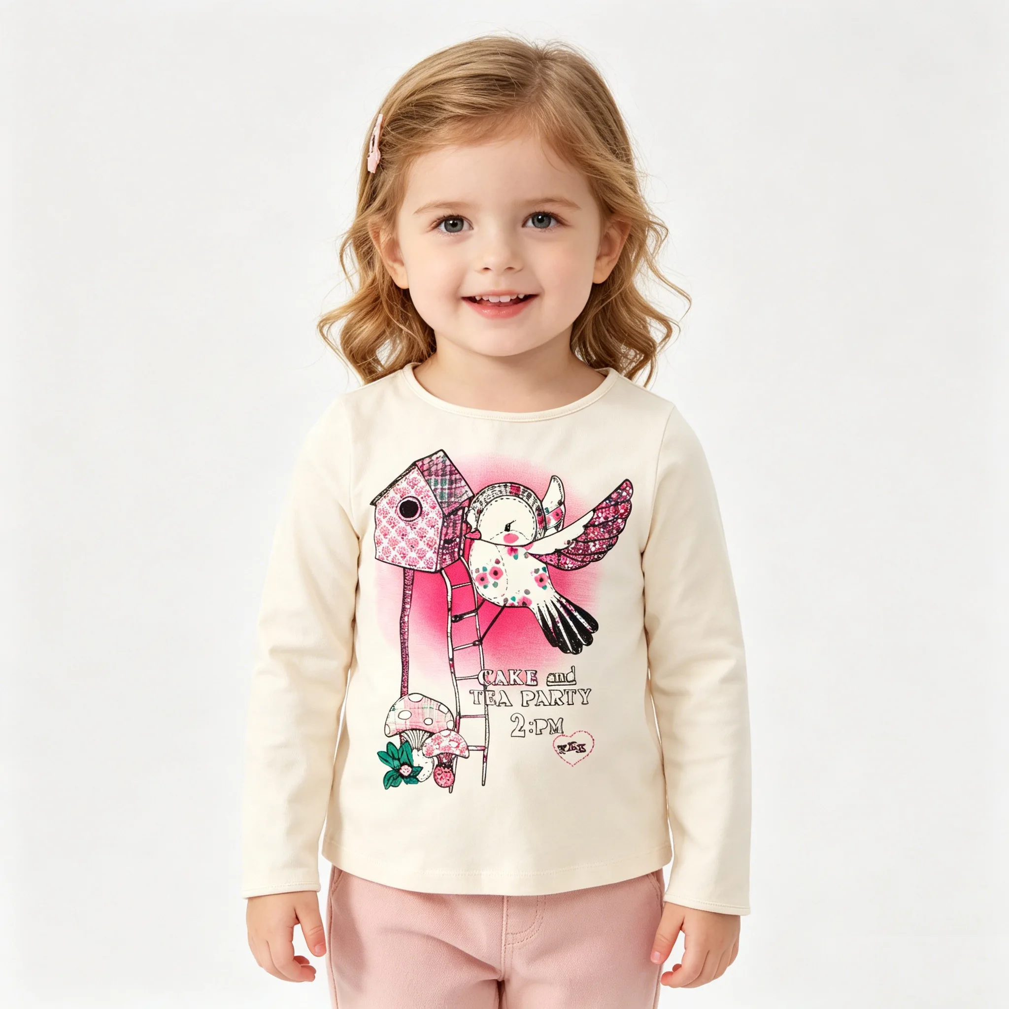 Green Panda Baby Girls Tees Shirts Cotton Long Sleeve Blouse Girl Tee Shirt Kids Sweatshirt Shirts Outfit Tops