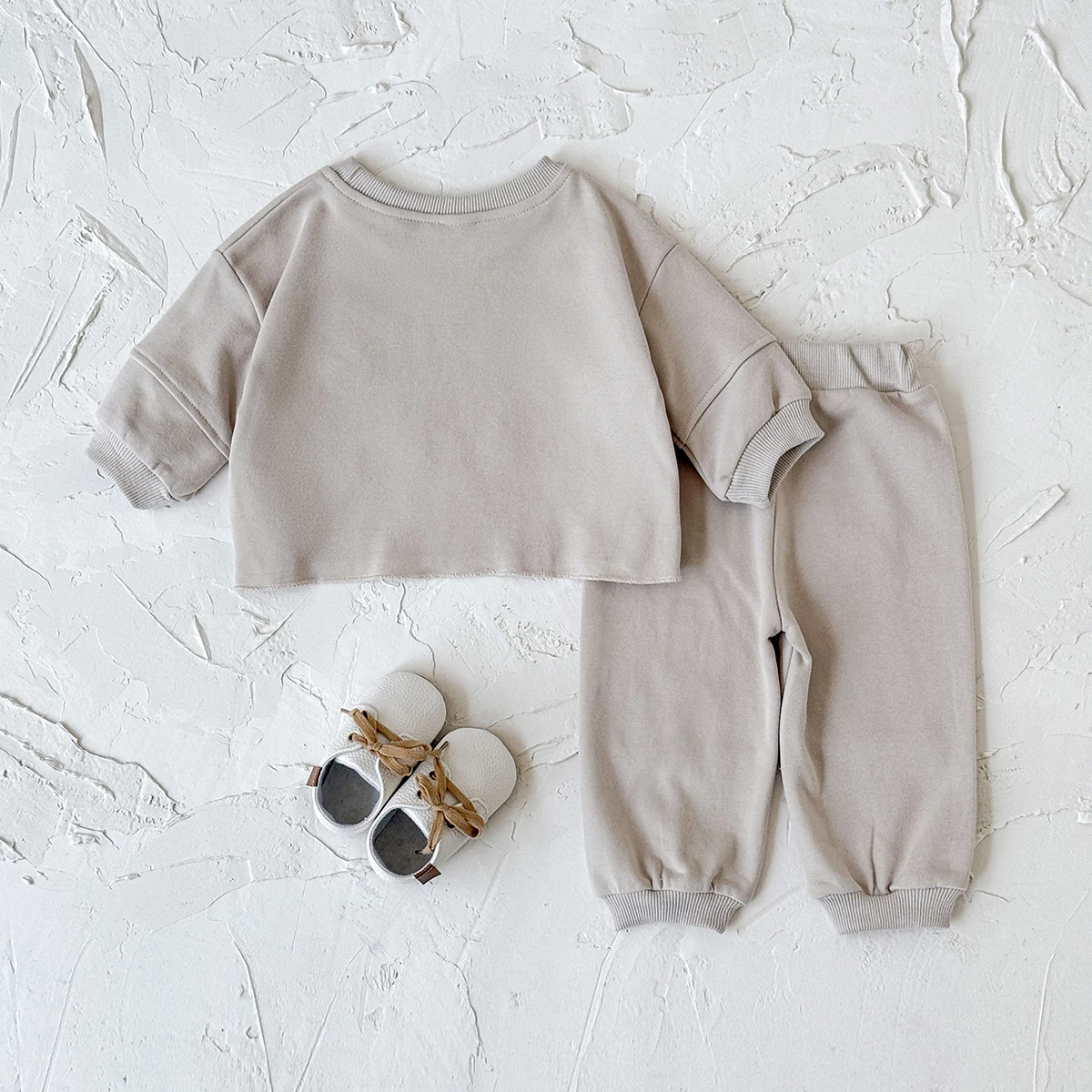 Toddler Dinosaur 2 Pieces Clothes, Line Dino Graphic Crew Neck Pullover & Elastic Cuff Pants, Infant Casual Fall Outfit Set
