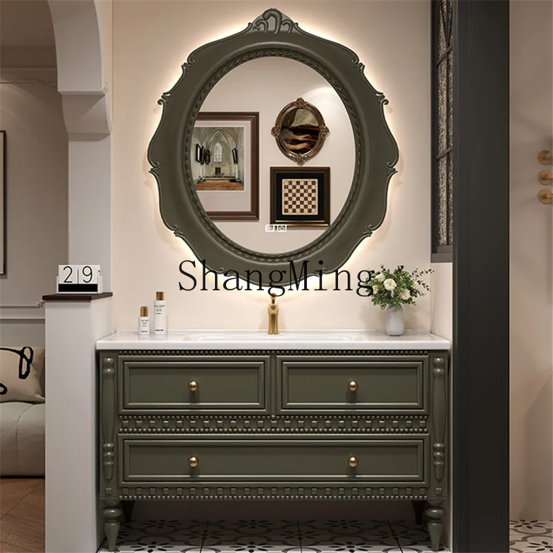 

SM floor-to-ceiling bathroom cabinet combination ceramic integrated basin toilet hand washbasin cabinet rock slab washstand