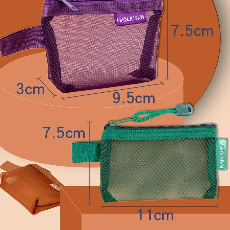 Nieuwe Retro Transparante Mesh Rits Munt Tas Id Bankkaart Organizer Etui Draagbare Sleutel Oortelefoon Datakabel Oplader Opbergtas