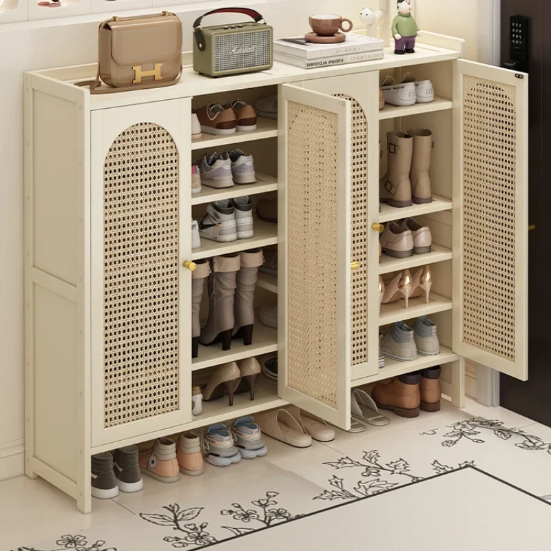 Cream style shoe cabinet multi-layer large-capacity storage cabinet at the door of the home popular high-end