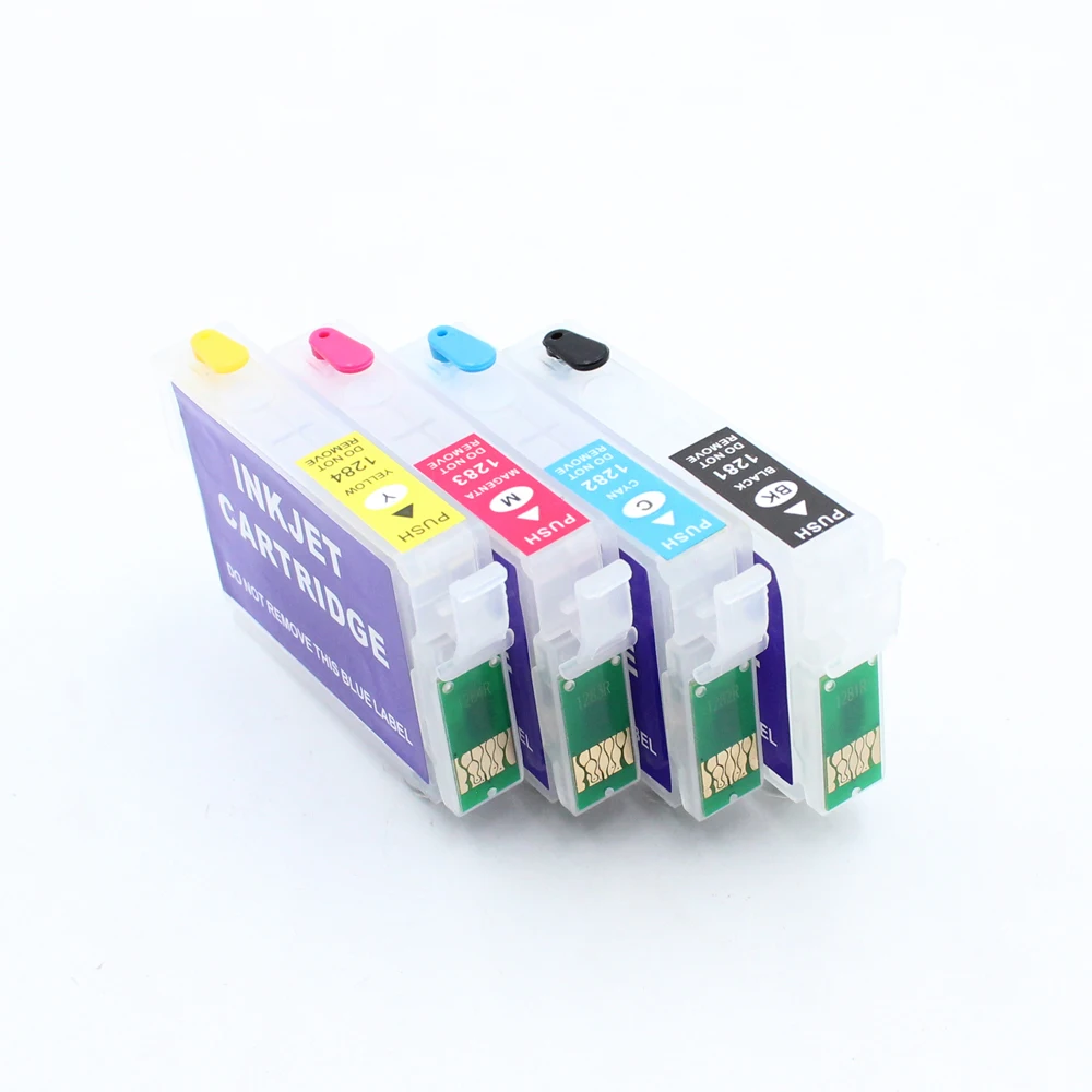 T1281-T1284 خرطوشة الحبر القابلة لإعادة الملء مع شريحة ARC لإبسون S22 SX125 SX130 SX235W SX420W SX440W SX430W SX425W SX435W SX438W