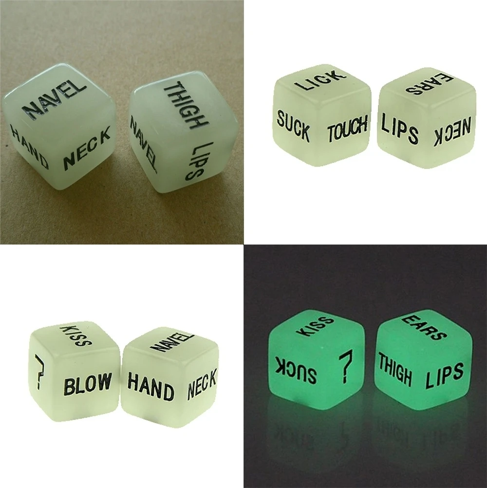 2PCS Luminous Fun Dice Creative English Fun Dice Action Posture Position Sexy Funny Adult Love Dice valentines day gift