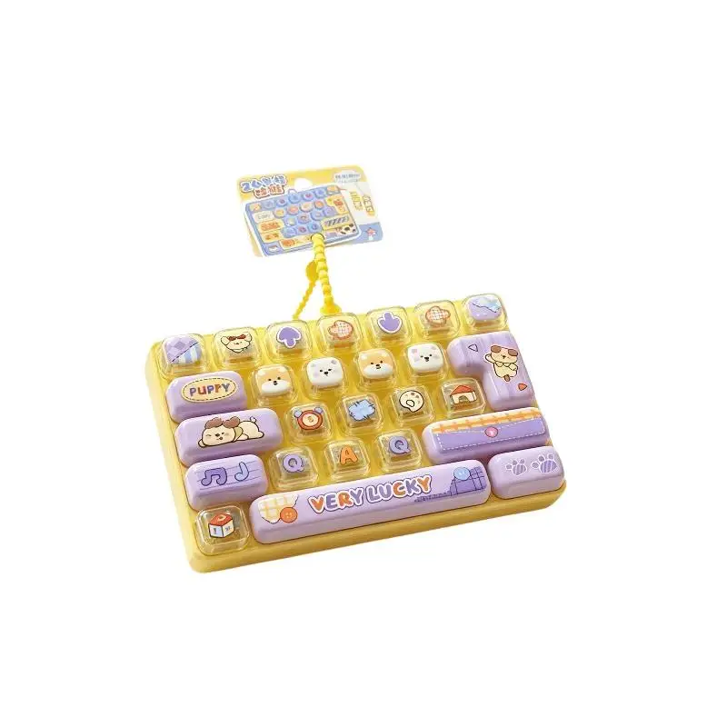 26-Key Portable Stress Relief Keyboard Toy Keychain Cute Creative Fidget Toy for Kids Adults Daily Use Backpack Decor Gift
