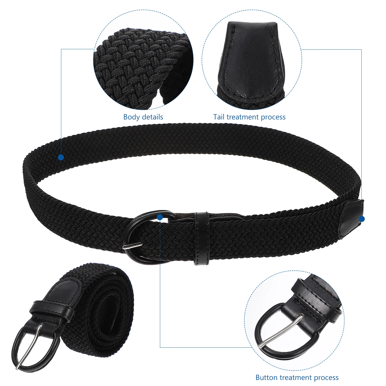 

Elastic for Women Men Fashion Woven Waist Belt Non fading Durable Lightweight Party Daily Use Coat Belt Fabric
