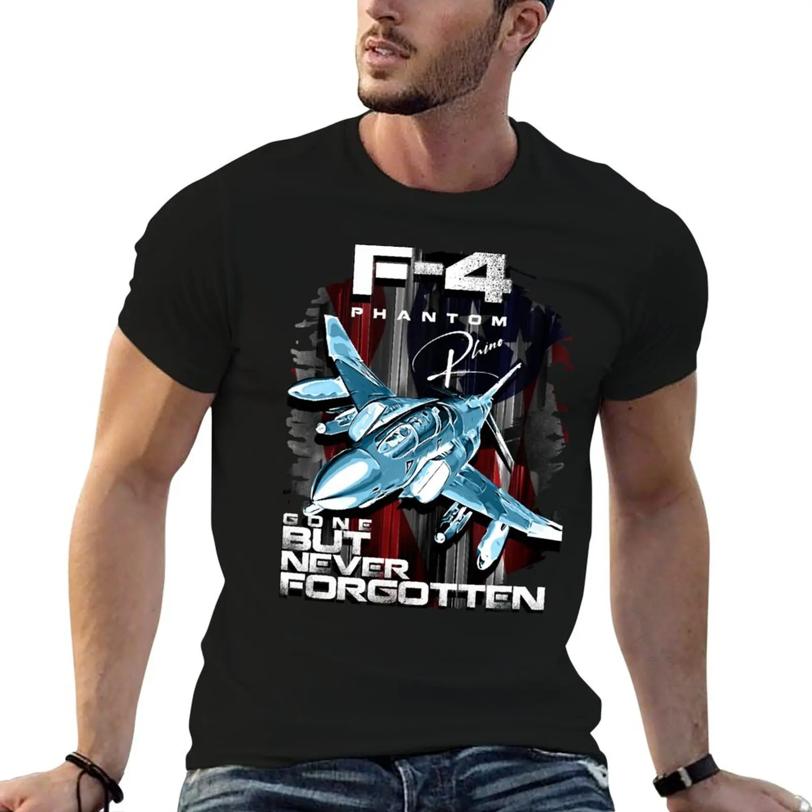 McDonnell F-4 Phantom nicknamed Rhino Gone But Never Forgotten T-Shirt Basic Short Sleeve T-Shirt for Men