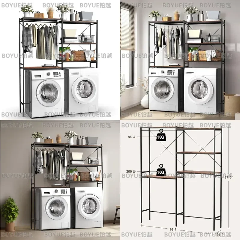for 5-Layer Washer Dryer Rack Adjustable Laundry Rack with Clothes Drying Rack
