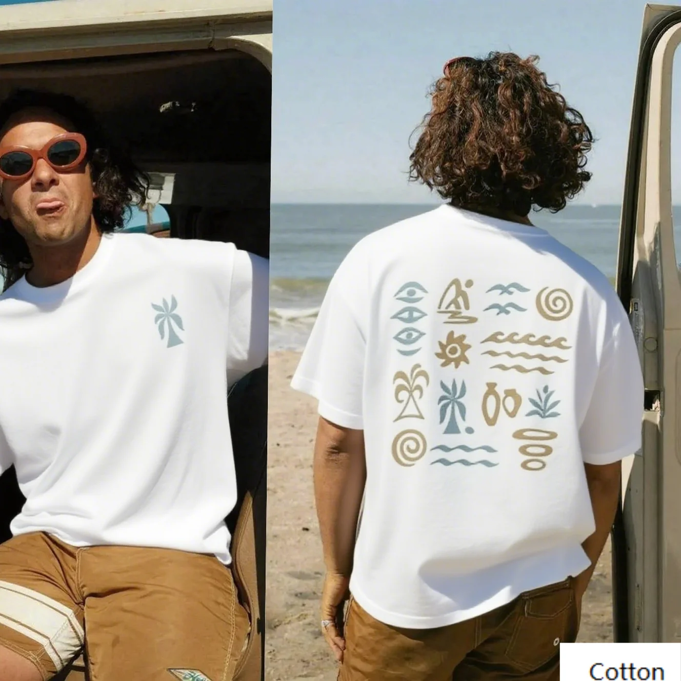 

Хлопковая футболка с пляжной тематикой, пальмовым деревом и символом, идеально подходит для любителей прибрежного образа жизни, Новое поступление, футболка S-4XL