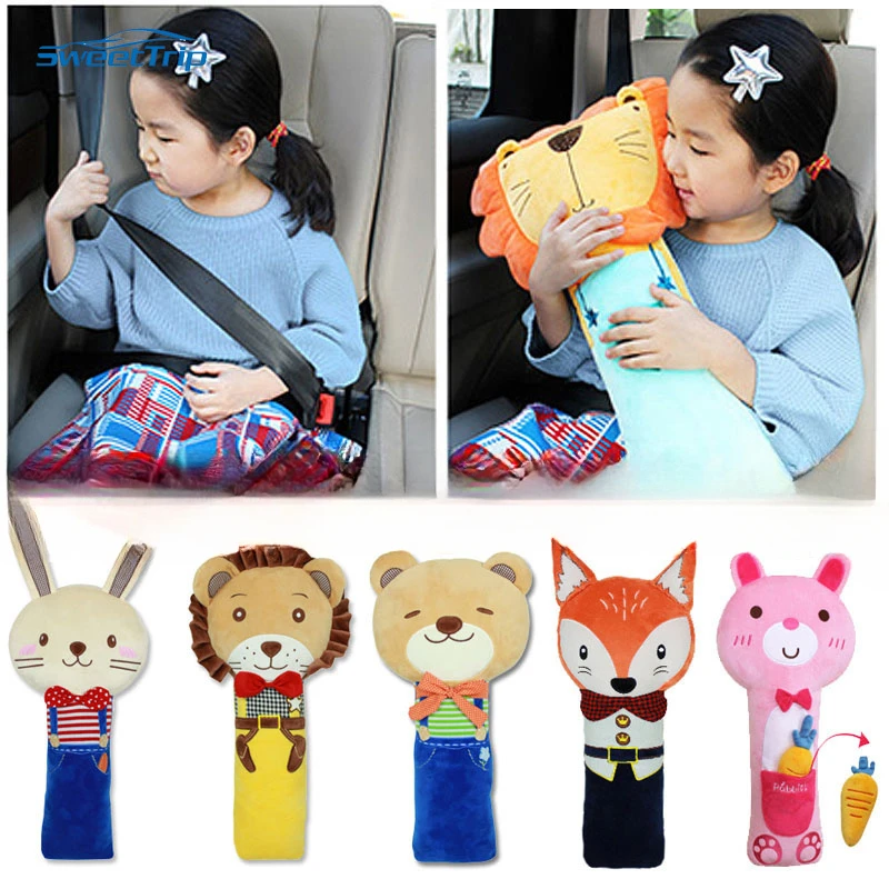 Cute Car Pillow Giraffe Neck Cushion Children Neck Pillow Child Sleep Soft Stuffed Animal Seat Belt Pillow Shoulder Pads Cartoon