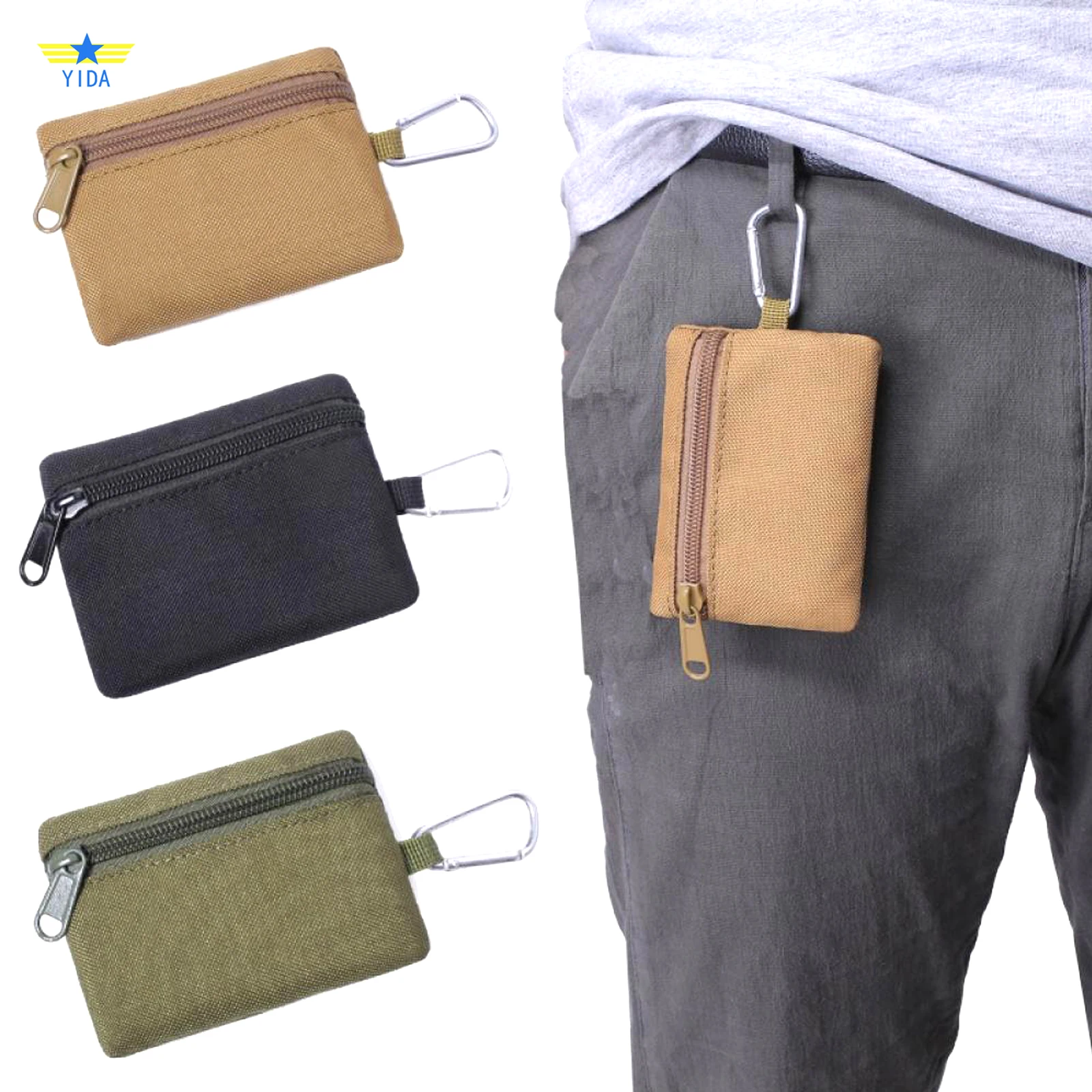 Outdoor Pouch Wallet Waterproof Portable Travel Waist Bag Tactical Bag Change Wallet for Camping Hiking Outdoor Activities nylon