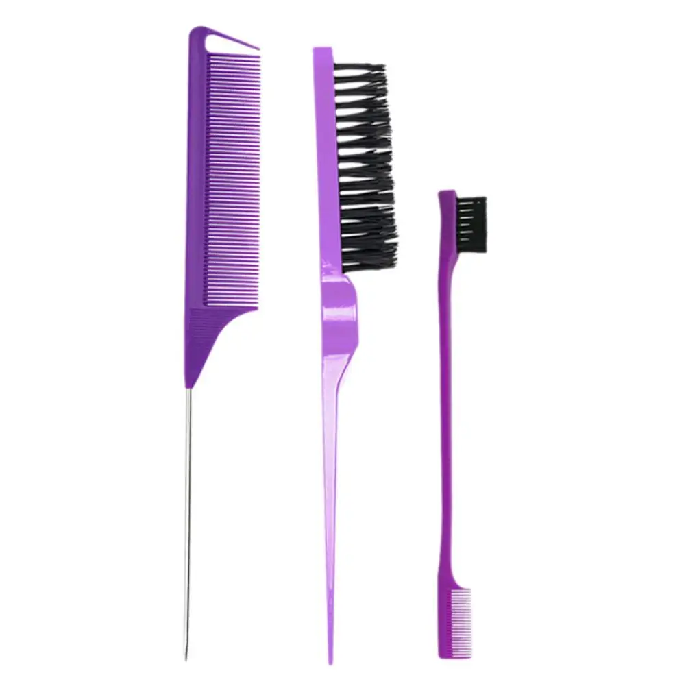 Hair Styling Comb Three Row Hair Comb Double Headed Comb Hairdresser Comb Hairdressing Tail 3pcs Antistatic Tool Pointed J4G2