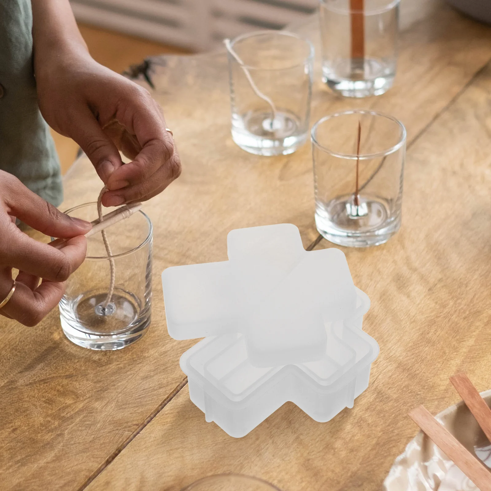 

Silicone Mold DIY Cross Holder Creative Aromatherapy Plaster Mold Unique Epoxy Resin Decor