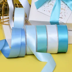 YAMA-Single Face Satin Ribbon, Light and Dark Blue, Handmade Rose Flowers, Party Decoration, Wedding, 25mm, 28mm, 32mm, 38mm, 10