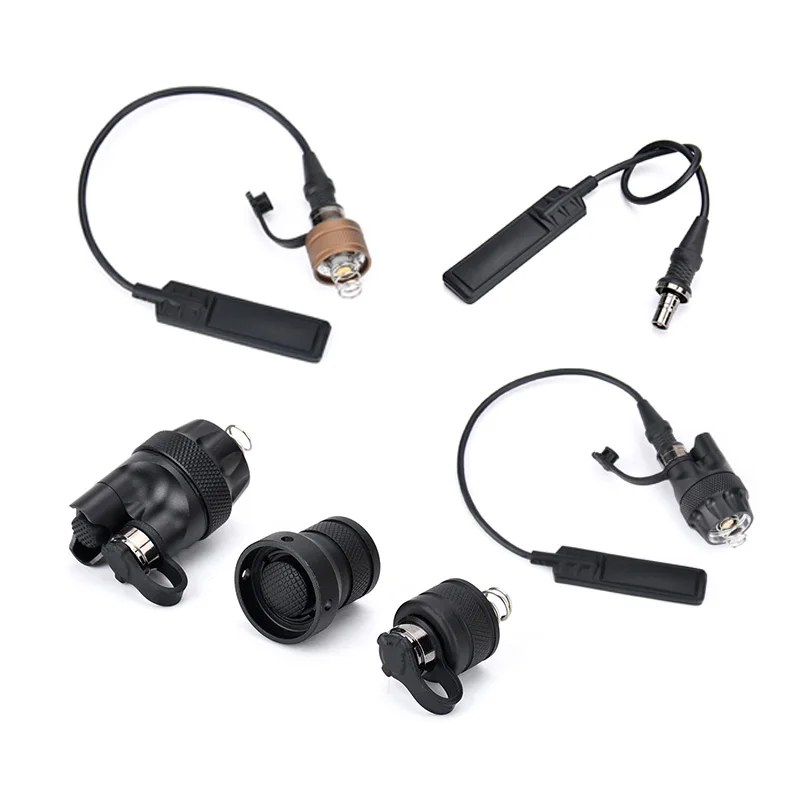 

Тактический фонарь с металлическим торцевым колпачком, двойной функцией и кнопкой-выключателем, совместимый с Surefire M300 M600, для страйкбола и охоты