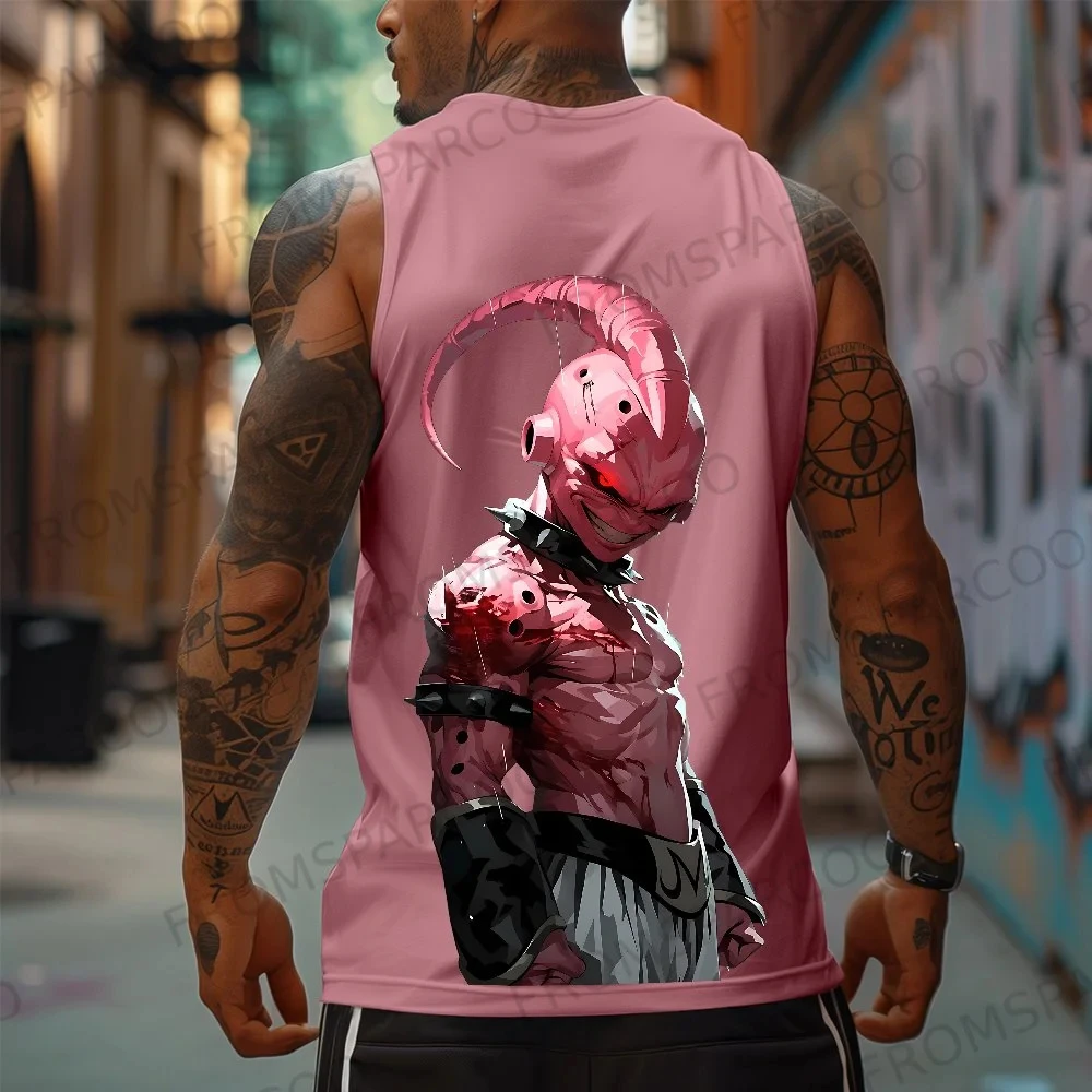 

Майка унисекс из чистого хлопка с принтом аниме Dragon Ball Goku 2026, свободная летняя модная спортивная майка в американском стиле