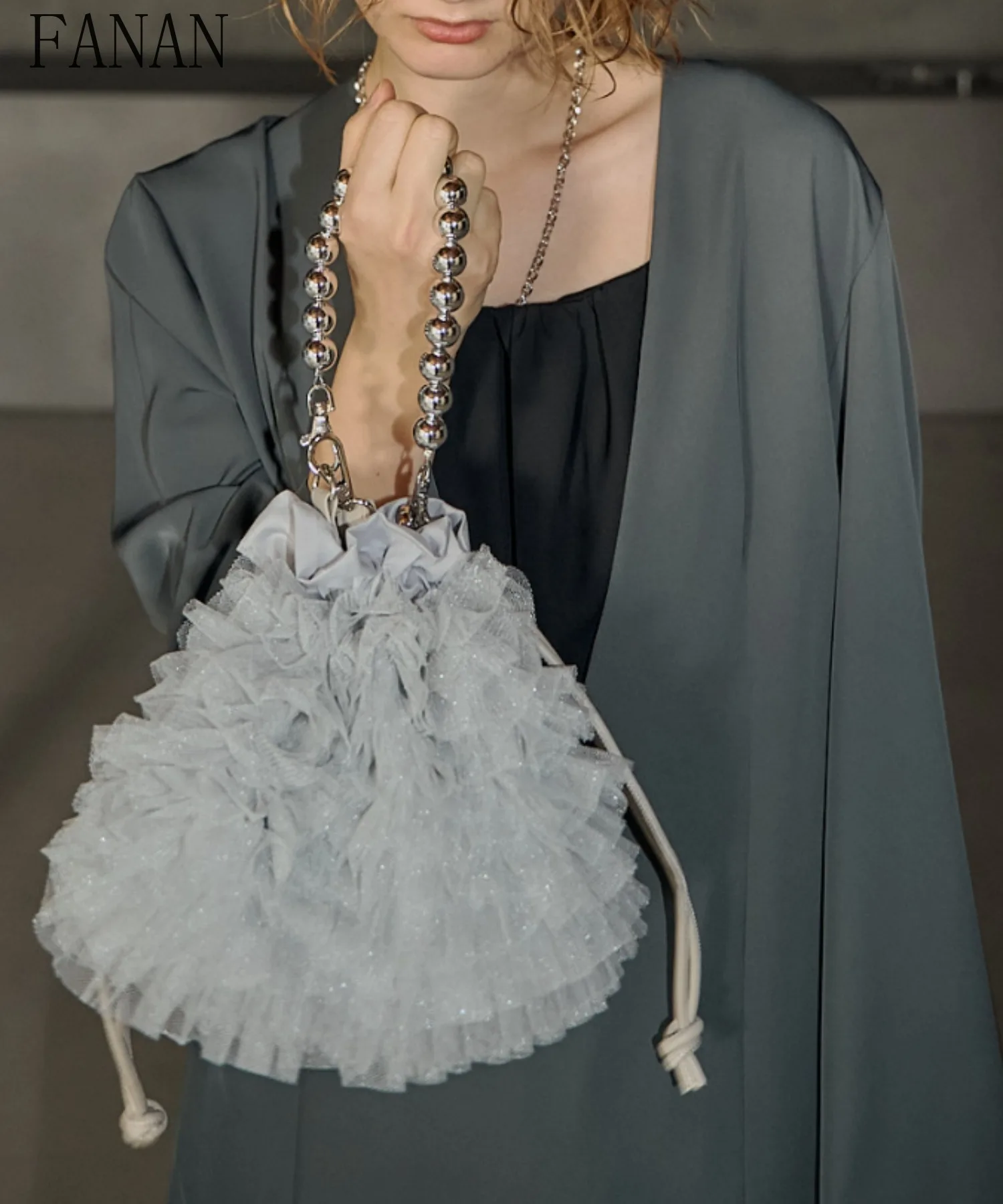 

Japanese Style 2025 New Sweet Lace Mesh Drawstring Bucket Bag Fashion Single Shoulder Hand-held Crossbody Bags for Women