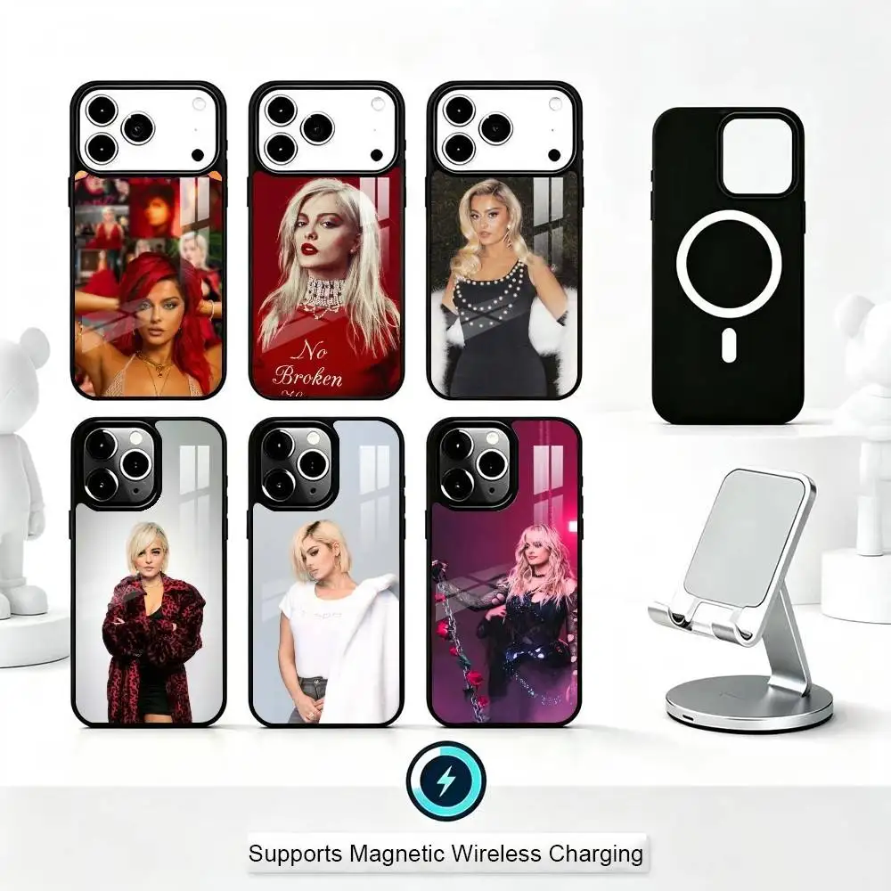 

Singer B-Bebe Rexha Phone Case For iPhone17,16,15,14,13,12,11 Plus,Pro Supports Magnetic Wireless Charging