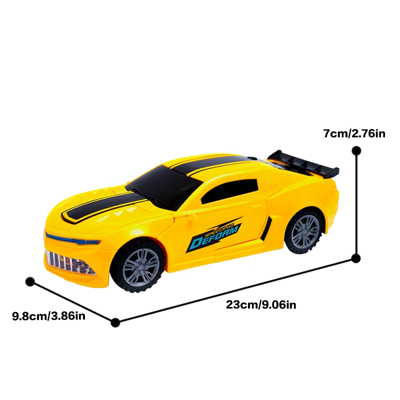 Boys 2-in-1 Stunt Racing Robot Car Toy with Colorful Lights And Music Obstacle Avoidance Feature Transforming Fun Gift for Kids