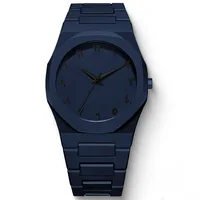 Nouvelle Montre Homme Tendance Simple Noire à Quartz avec Chiffres Arabes et Bracelet Décontracté Effet Goutte d'Huile 5