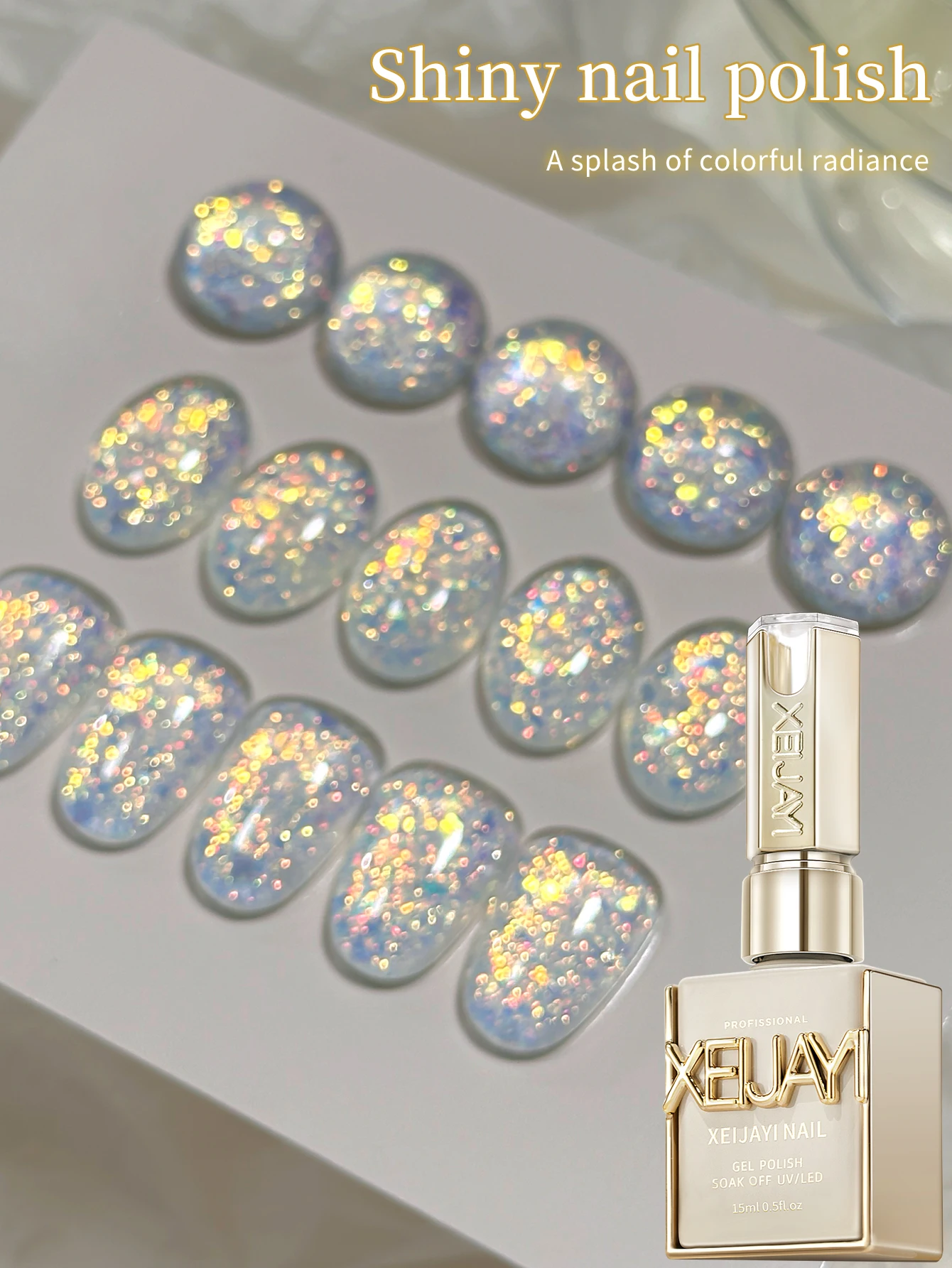 XEIJAYI 1個 15ML グリッターカラージェルネイルポリッシュ セミ