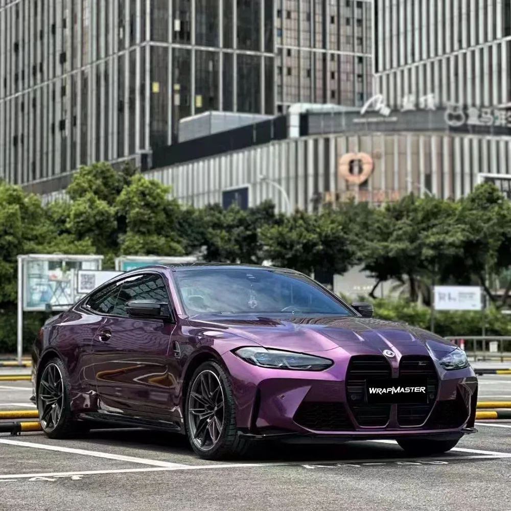 Wrapmaster 5M/10M/17M High Grade Gloss Metallic Cast Vinyl Stickers PET Ideal Purple Car Wrapping