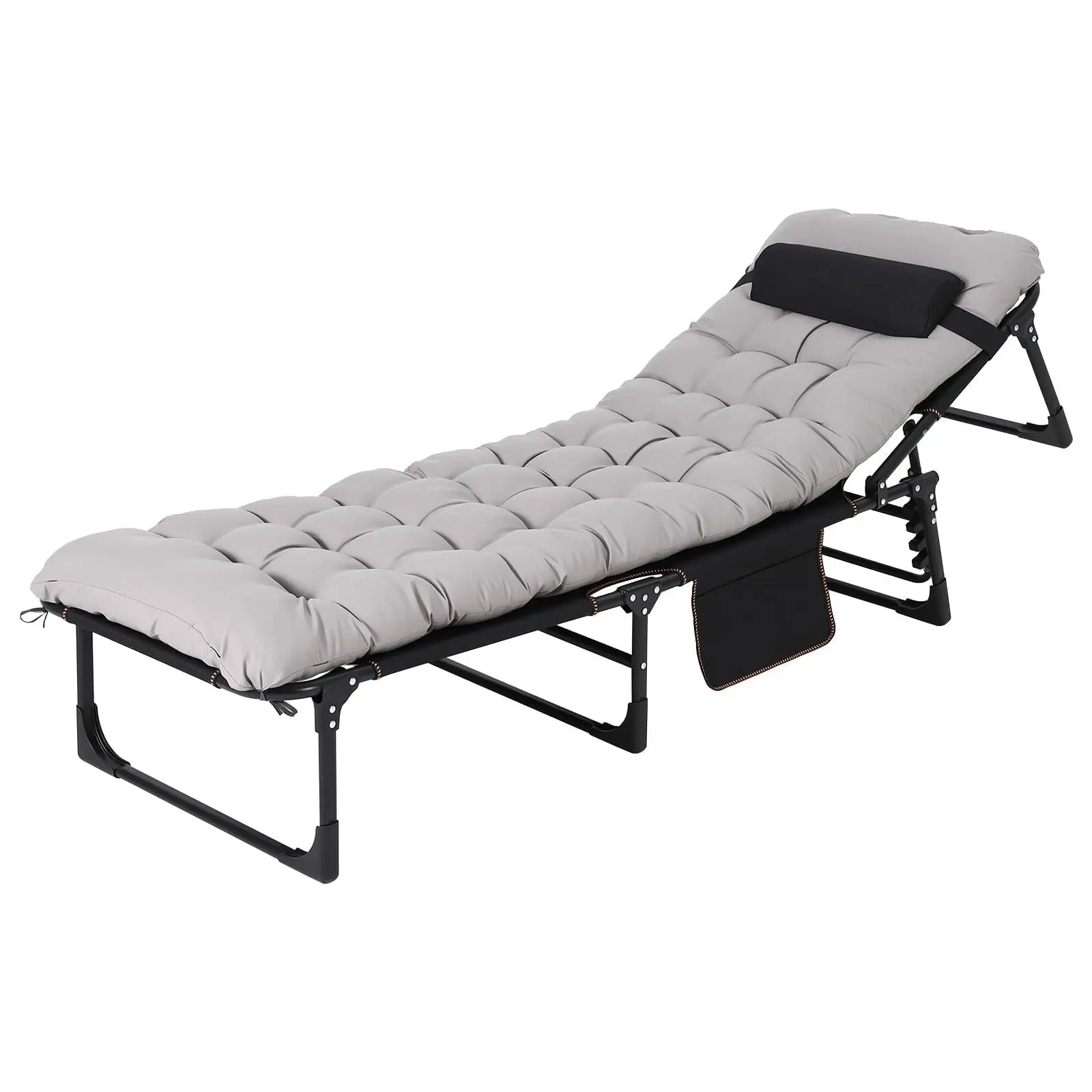 

Портативная раскладная кровать для кемпинга для взрослых, складная кровать для сна со съемным толстым матрасом и сумкой для переноски, двухслойная кровать из оксфордской ткани для кемпинга