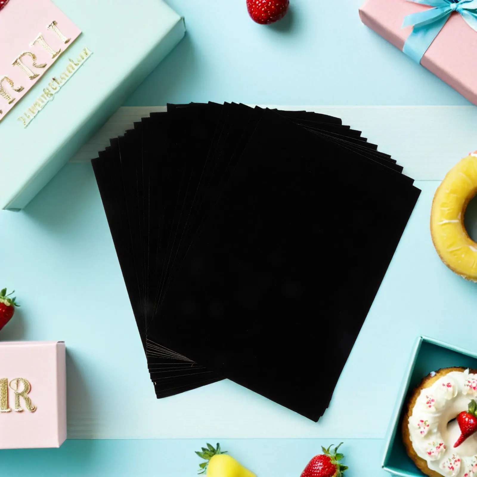 

20 шт. черных самоклеящихся флокированных тканевых листов формата А4, мягкие на ощупь, для подкладки в шкатулки для украшений, ящики, упаковки для поделок своими руками