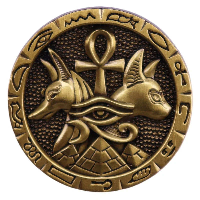 1PC Ancient Egyptian Anubis & Ankh Symbol Enamel Pin, Horus Eye Pyramid Brooch, Vintage Occult Jewelry Gift