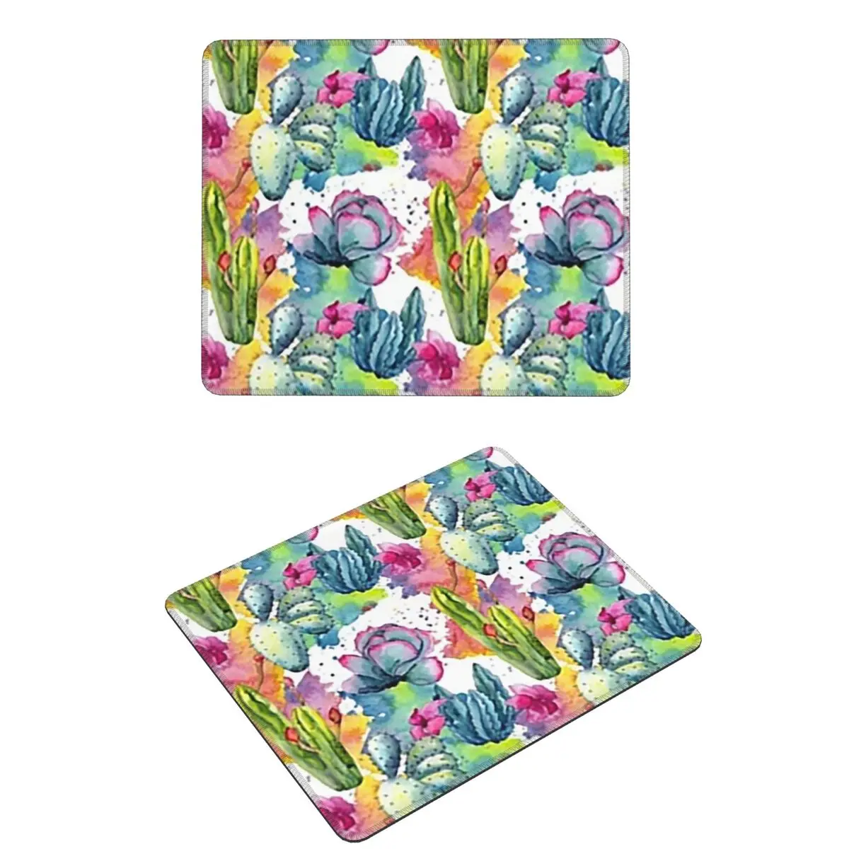 Alas Mouse Bergaya Cat Air Pola Kaktus Bunga Liar Eksotis Alas Mouse Keyboard Komputer Alas Meja PC Gaming Alas Meja