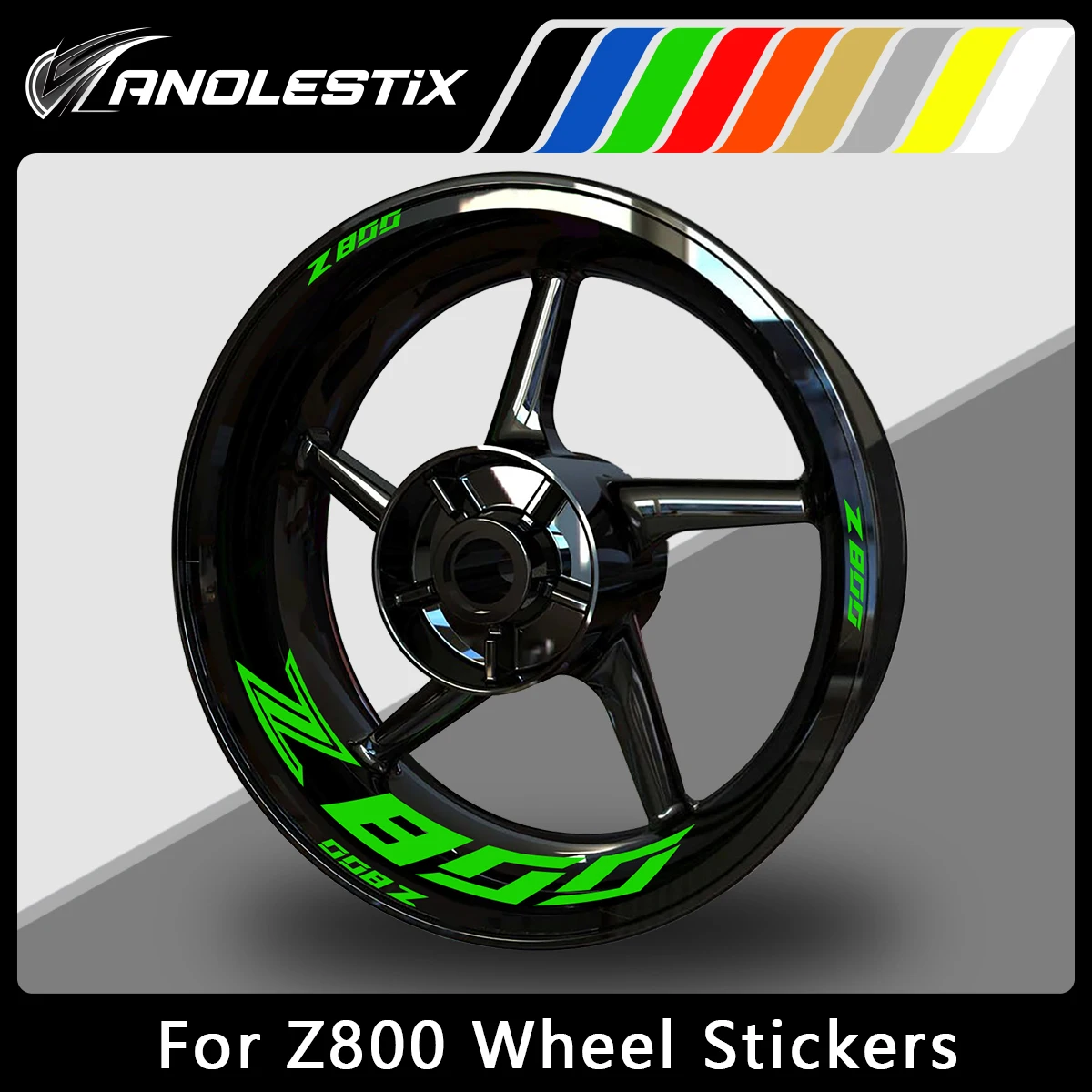 

AnoleStix Reflective Motorcycle Wheel Sticker Hub Decal Rim Stripe Tape For Kawasaki Z800 2018 2019 2020 2021 2022 2023 2024