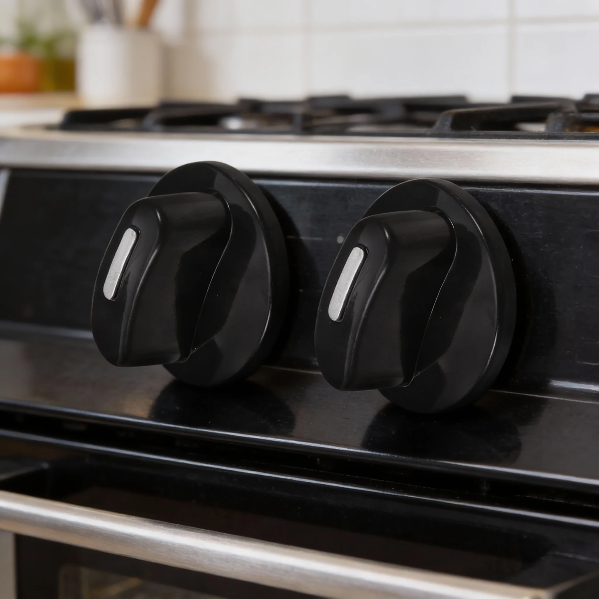 

2pcs Plastic Oven Timer Switch Knob D-Shaped Control For Gas Stove Bbq Grill Replacement 6Mm Easy Grip Durable Easy Installation