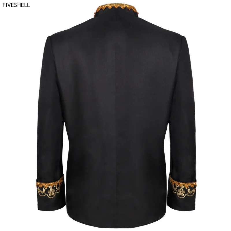 Medieval Gothic Costume for Men Embroidery Baroque CosplayJacket Luxury Wedding Stage Party Stage Performance Palace Blazer