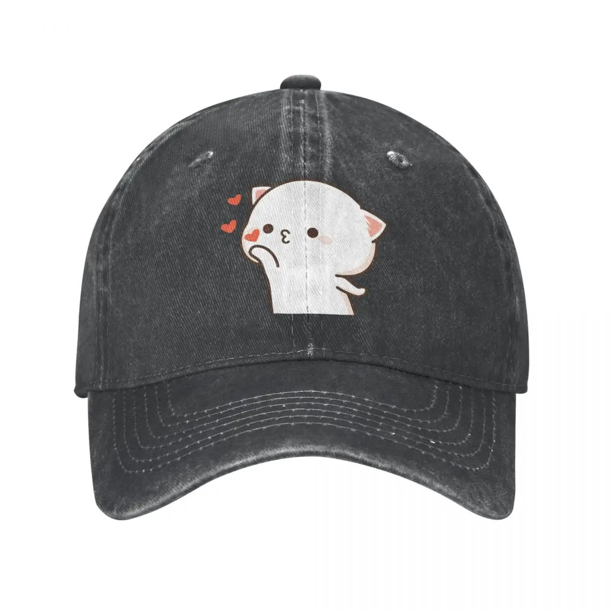 

Peach And Goma Mochi Cat Blow Kiss Baseball Cap cowboy hat Peaked cap Cowboy Bebop Hats Men and women hats