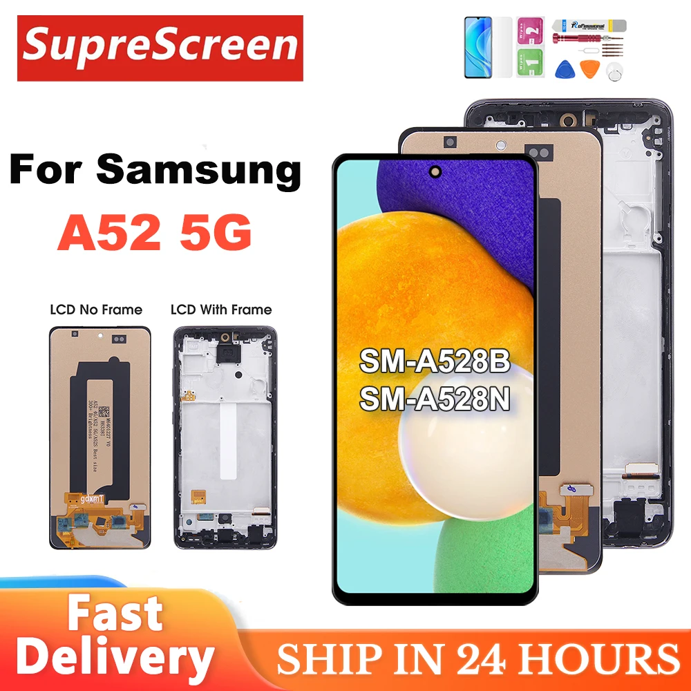 

A52 5G LCD For Samsung A52 5G A526U A526B A5260 LCD Display Touch Screen Digitizer Assembly For samsung a526 Screen With Frame