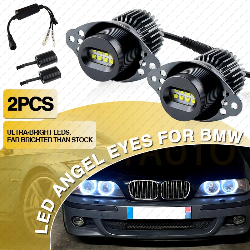 

2pcs For BMW E90 E91 LCI 2008 2009 2010 2011 CANbus LED Marker Angel Eyes Halo Ring Lights Bulbs 12v White 6000K OEM#63112179077