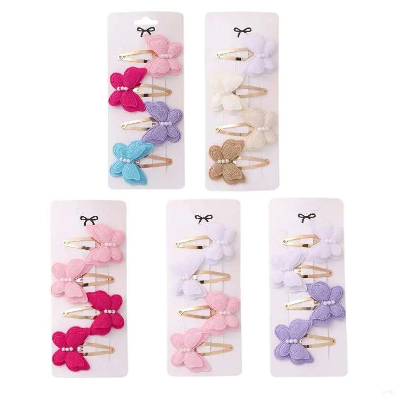 

4Pcs Double Layer Bows Hair Clip For Women And Girls Metal Barrette Fashion Hair Accesories With Practical Elastic Grip