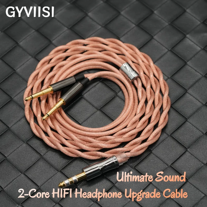 GVS-19 7N OCC + OCC Silver-Plated Coaxial HiFi Upgrade Cable with Silver+Gold Plated Plugs, 3.5/2.5/4.4mm for T1/109pro/AH-D5200