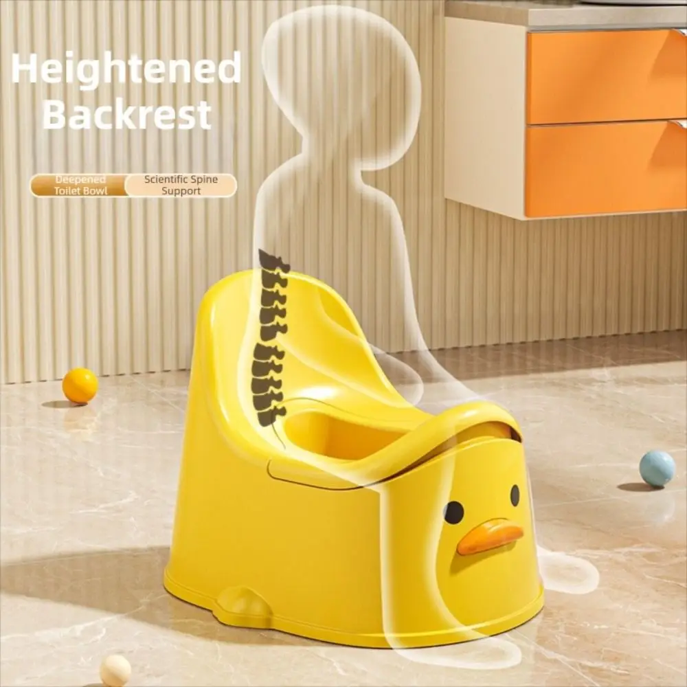 Duck Baby Potty Training Seat Ergonomic Design Non Slip Kids Urinals Chair Moveable Cartoon Toilet Supplies for 0-6 Years Old view 3