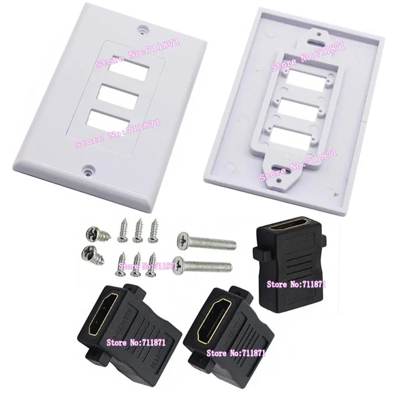 3 Female HDMI-Compatible Wall Plate Three HDMI-Compatible Wall socket 3 three HDMI-Compatible panel board Wall Outlet Mount