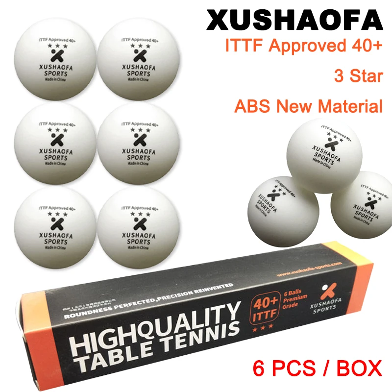 

Xu Shaofa 3 Star ITTF Approved Table Tennis Balls 40+ ABS New Material Ping Pong Balls with Seam Competition Table Tennis Balls