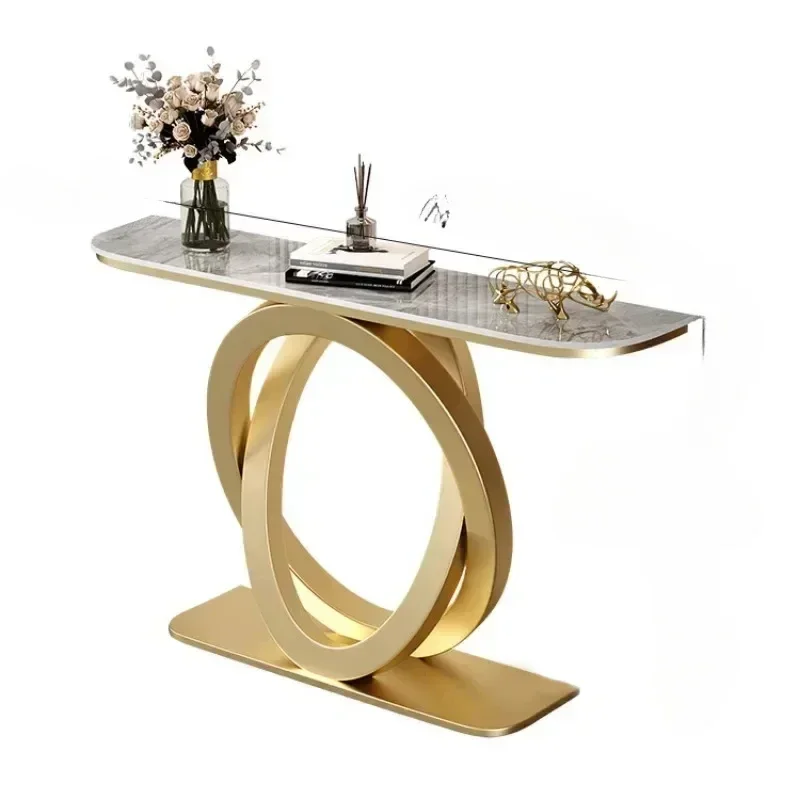 Long - lasting Luxury tablet computer console table Italian semi-circular iron entrance cabinet table Home furniture Creative co