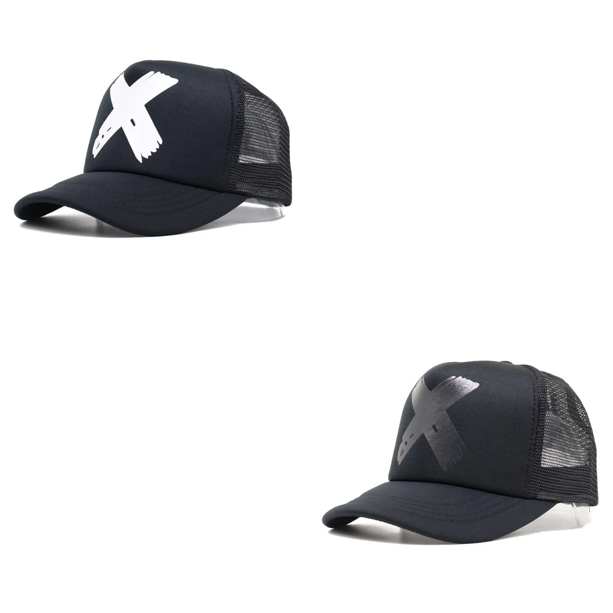 X-letter Print Baseball Cap Summer Breathable Peaked Cap Lightweight Easy To Carry Camping Fishing Tourism Outdoor Sunshade Hat