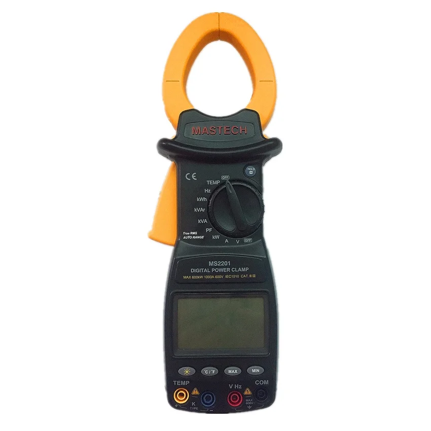 MASTECH MS2201 True RMS Auto Range Digital Power Clamp Meter Wattmeter Power Factor Meter Ammeter Voltmeter Watt Meter