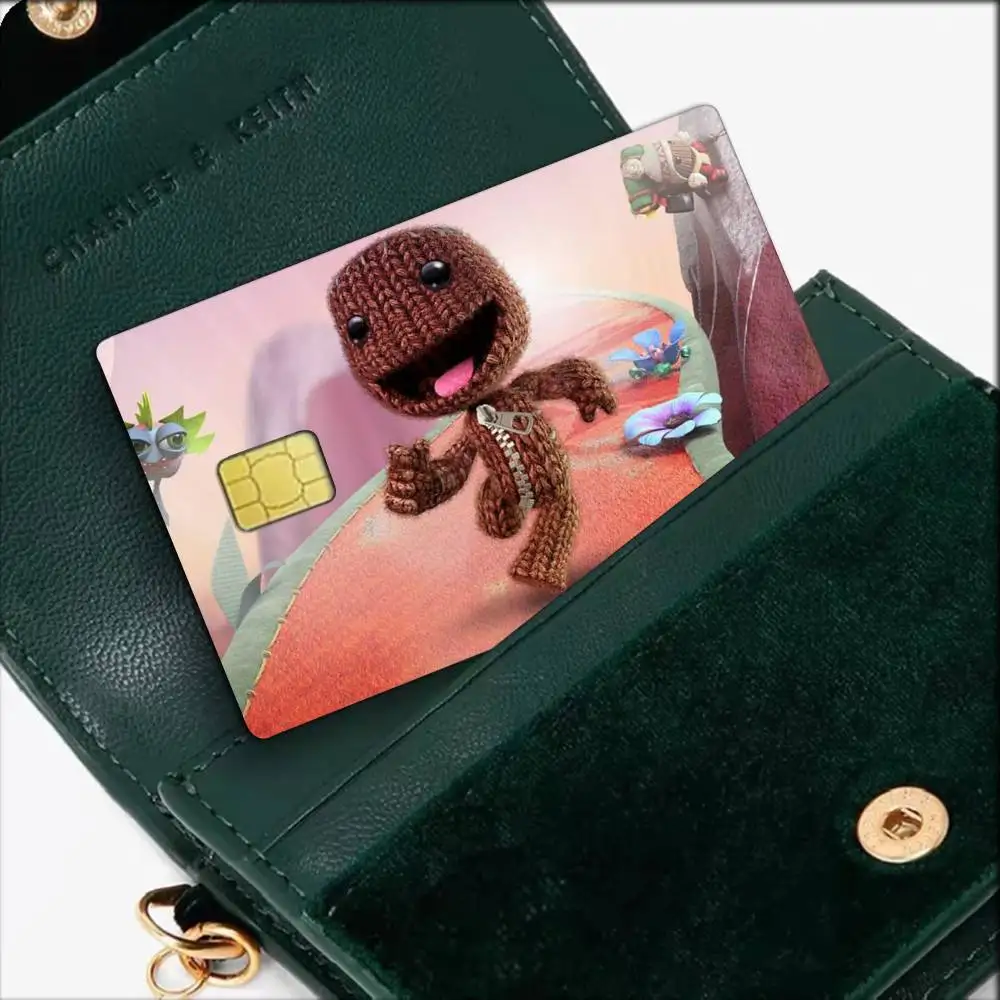 Cartoon GAME Funny Sackboy Waterproof Film Skin Cover Credit Card Stickers Debit Front Bank Bus Pass