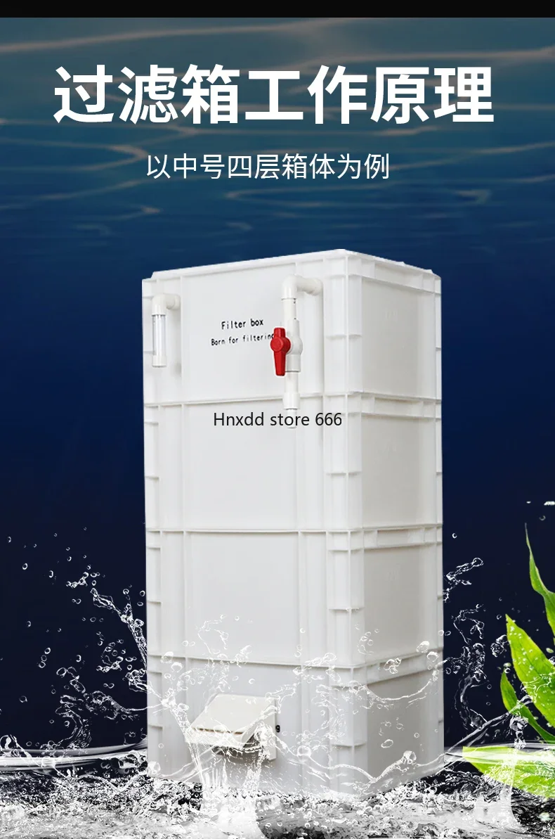 Fish pond turnover filter box, full set of fish tank waterfall filter for raising turtles