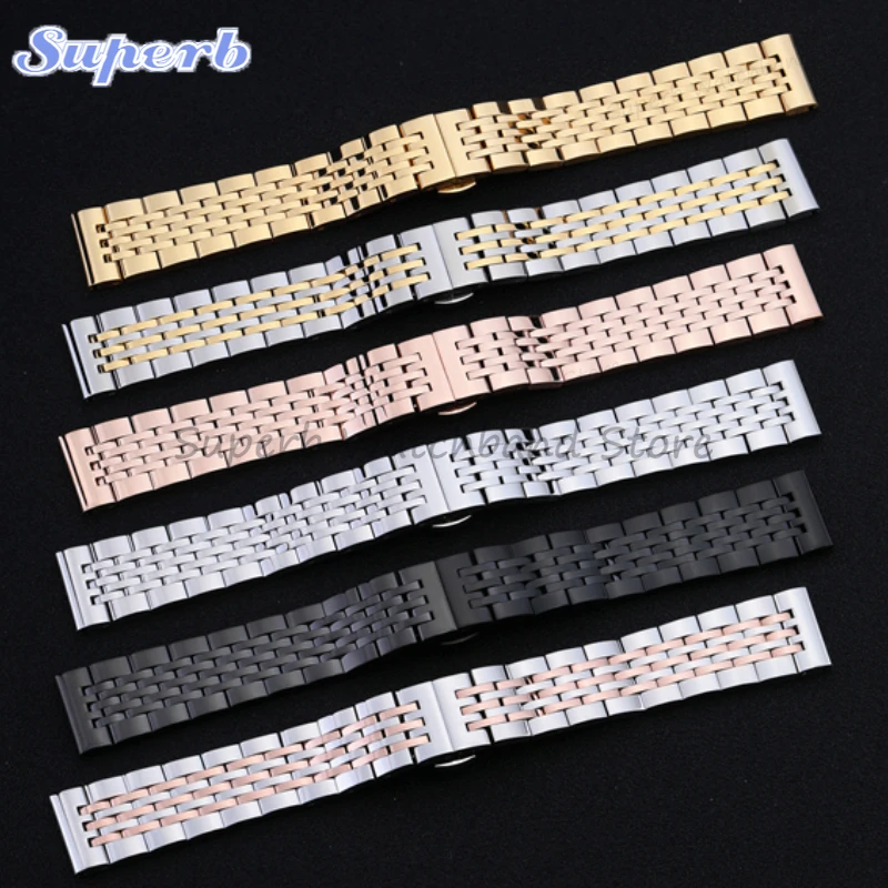 304L Stainless Steel Watch Bracelet for Tissot 12 14 16 18 19 21 20 22mm Solid Mental Watchband Arc End Wristband Replacement