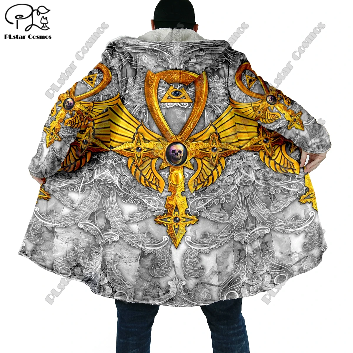 3D Printing Egyptian Halloween Scary Pharaoh Theme Pocket Cape Coat Latest Casual Unique Streetwear Unisex Winter New Arrival