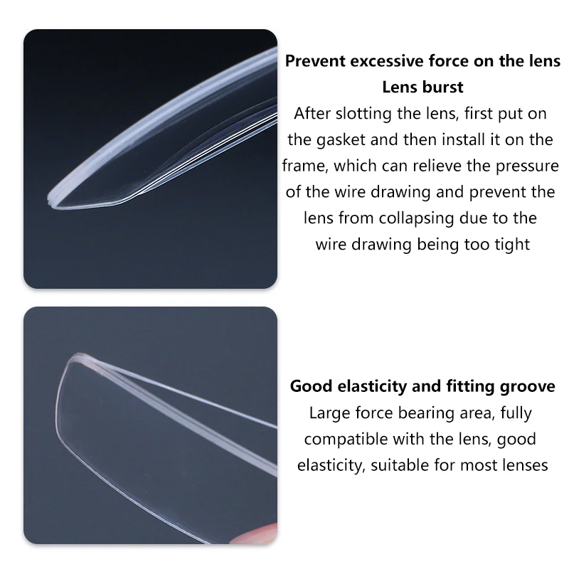 Silicone Gasket Explosion-Proof Gasket For Eyeglass Lenses Spectacle Fitting Tools Prevent Glasses From Cracking