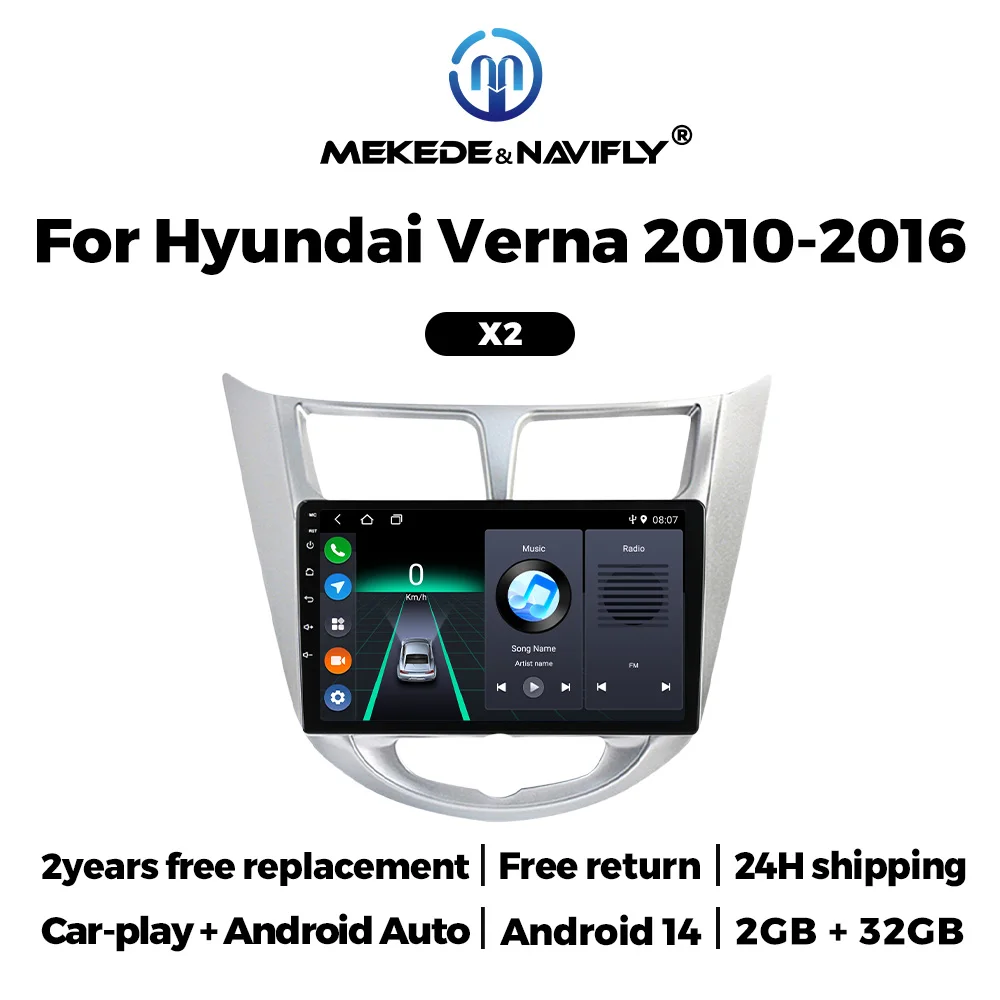 

Автомобильная магнитола MEKEDE Android 14 с Carplay для Hyundai Solaris Verna Accent 1 2010-2016, мультимедийный плеер, интеллектуальная автомобильная аудиосистема