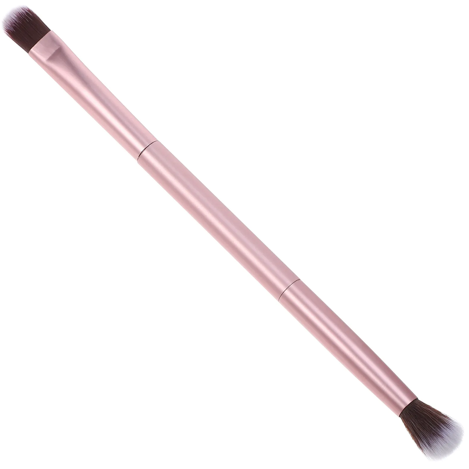 DoubleEnded Makeup Brushes Professional Cosmetics Brush for Women Premium Fiber Bristles Aluminium Handle LongUse UniformNatural